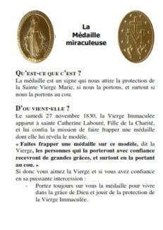 Feuillet <br />«&nbsp;La Médaille Miraculeuse&nbsp;»