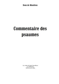 <span style="font-size: 80%;">Dom de Monléon </span><br />Commentaire des psaumes