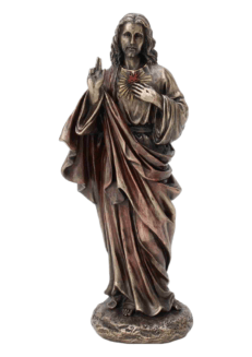 Statue bronze coulé à froid du Sacré Cœur 21 cm